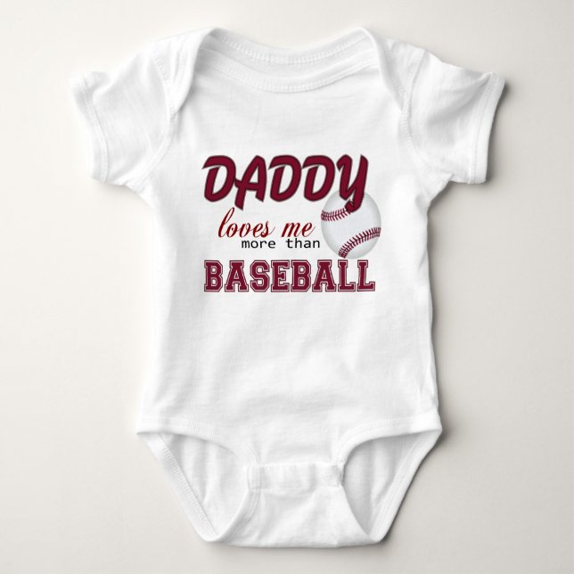 Body Para Bebé Papá me ama más que el béisbol (Anverso)
