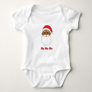 Body Para Bebé Papá Noel afroamericano familia Ho Ho Ho blanco