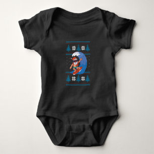 Body Para Bebé Papá Noel surfista con gafas de sol divertido