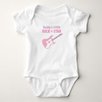 Papa Pequeña Estrella de Rock Guitarra Rosa Para B