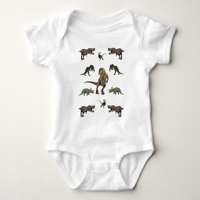 Body Para Bebé Papel de ajuste de dinosaurios (Anverso)
