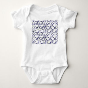 Body Para Bebé Papel de envoltura azul y blanco con un gráfico