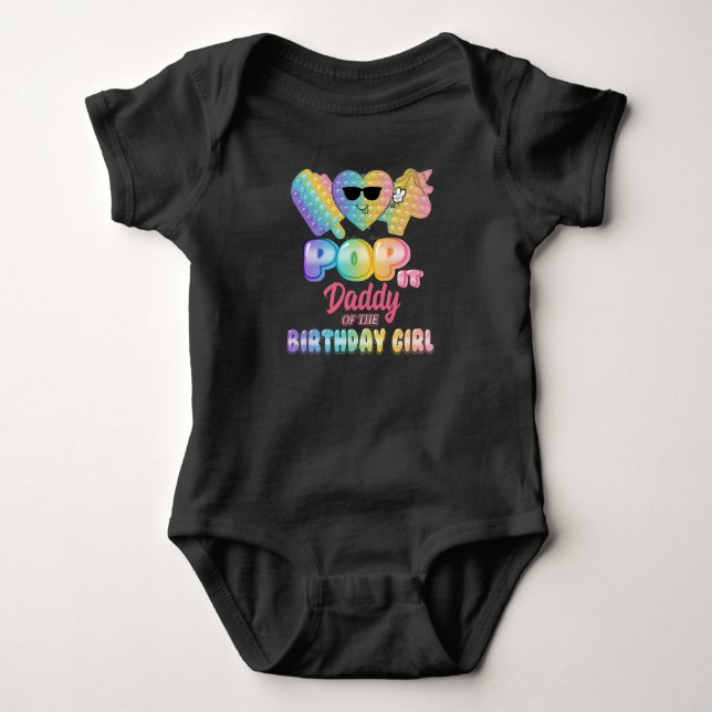 Body Para Bebé Papi de la niña cumpleañera fiesta de cumpleaños d (Anverso)