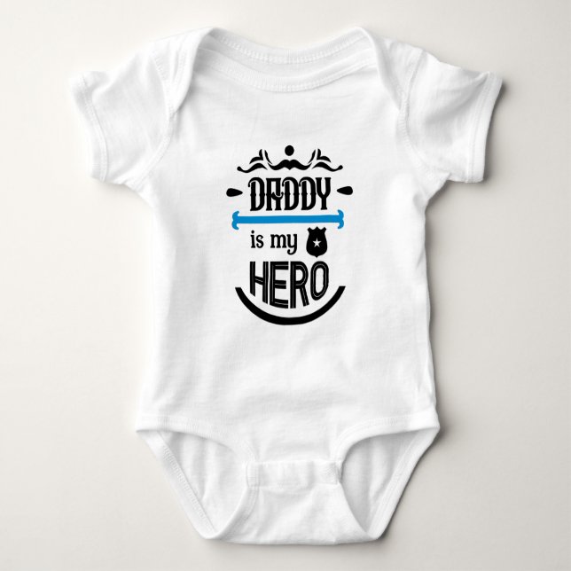 Body Para Bebé Papi Es Mi Héroe Baby Bodysuit (Anverso)