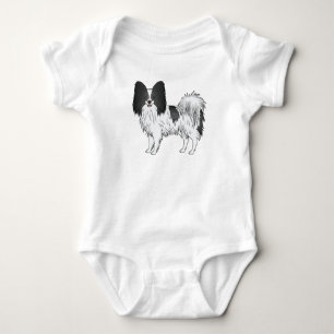 Body Para Bebé Papillon de dibujos animados felices en blanco y n
