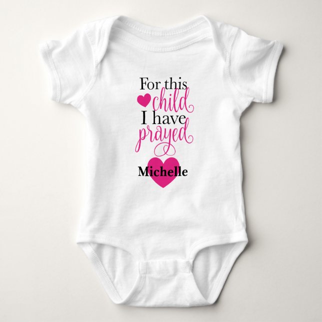 Body Para Bebé Para este niño he rogado el mono personalizado (Anverso)