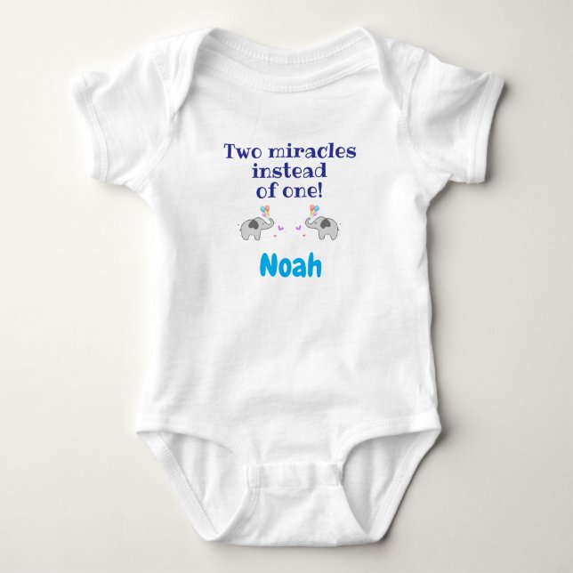 Body para bebé para gemelos, regalos personalizado (Anverso)