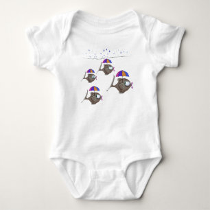 Body Para Bebé Paraguas Pescador Infantil Creeper, Blanco