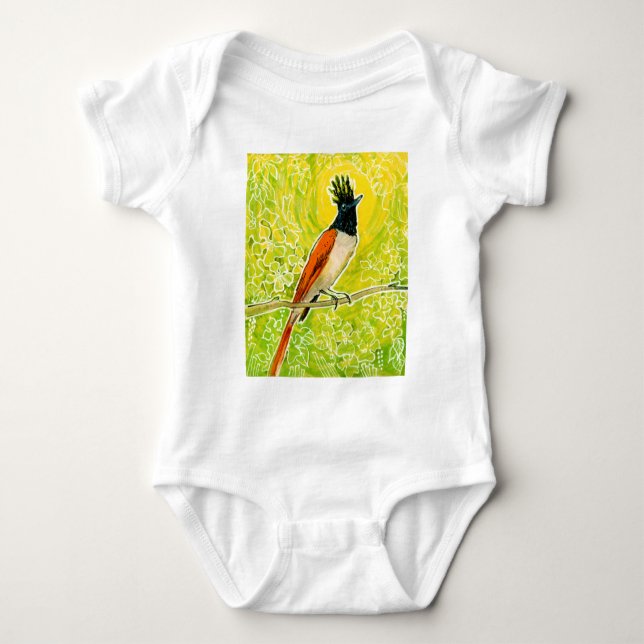 Body Para Bebé Paraíso indio Flycatcher Amarillo tropical (Anverso)