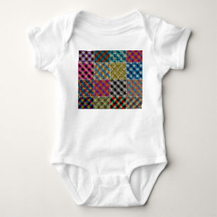 Body Para Bebé Parchwork Rough Canvas Squares Vintage
