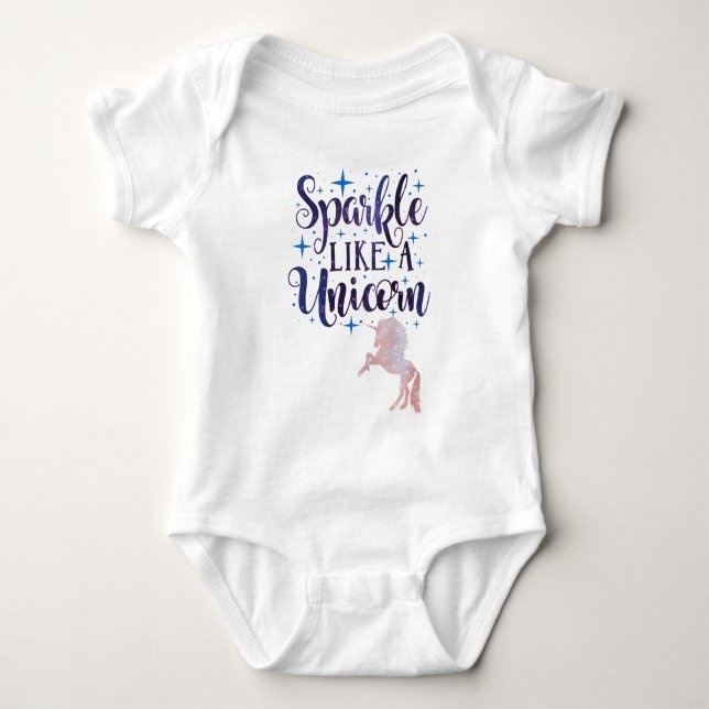 Body Para Bebé Parkle unicornio violeta azul (Anverso)