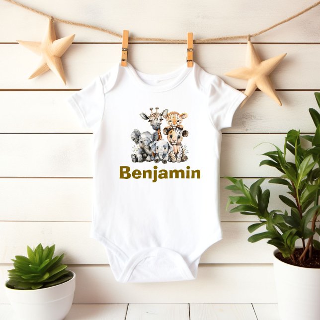 Body Para Bebé Party Animal Birthday Outfit, Kids Safari Birthday (Subido por el creador)