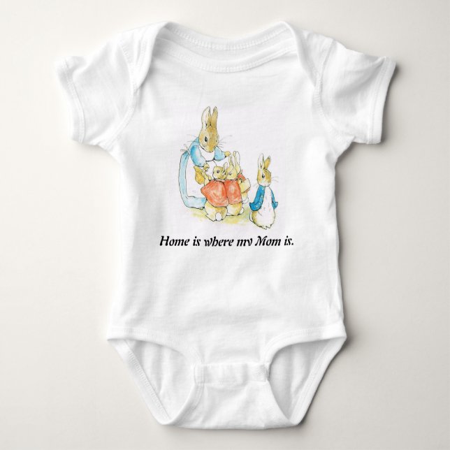 Body Para Bebé Pascua, mono del bebé de Beatrix Potter del conejo (Anverso)