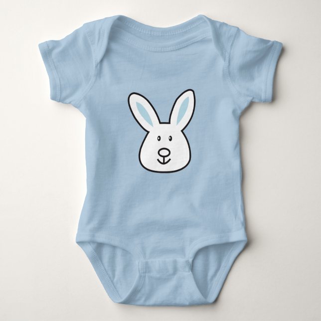 Body Para Bebé Pastel Blue Cute Easter Bunny Ilustracion (Anverso)