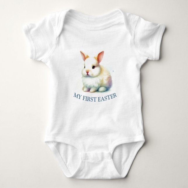 Body Para Bebé Pastel Bunny Face Baby Bodysuit - Mi Primera Pascu (Anverso)