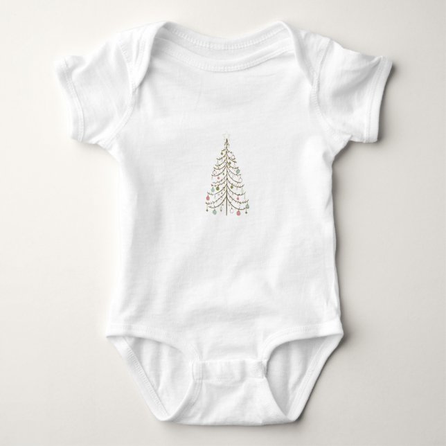 Body Para Bebé Pastel Christmas Tree Baby Tee T-Shirt (Anverso)