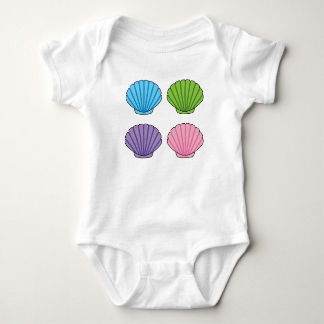 Body Para Bebé Pastel Colorful Seashell Pack (Anverso)