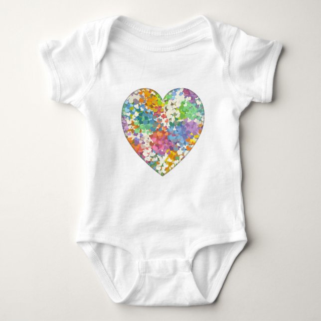 Body Para Bebé Pastel Confetti Hearts (Anverso)
