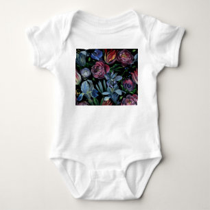 Body Para Bebé Pastel de aceite floral: patrón sin foco