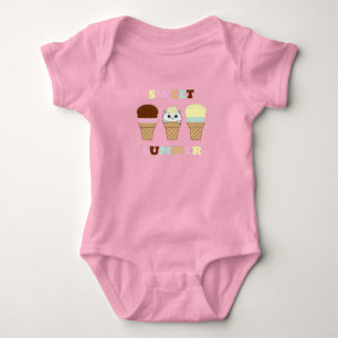 Body Para Bebé Pastel de gato de verano dulce lindo