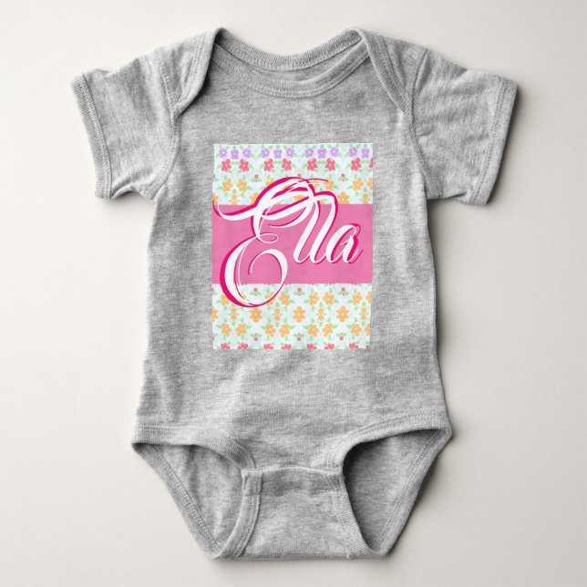 Body Para Bebé Pastel dulce y gris (Anverso)