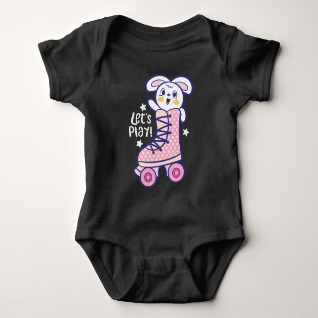 Body Para Bebé Patín de ruedas Bunny (Anverso)