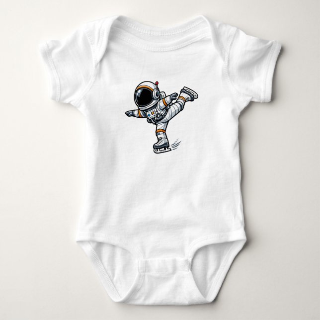Body Para Bebé Patinaje Artístico de Astronauta (Anverso)