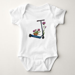 Body Para Bebé Patinaje, Flores Watercolor Art Baby Bodysuit