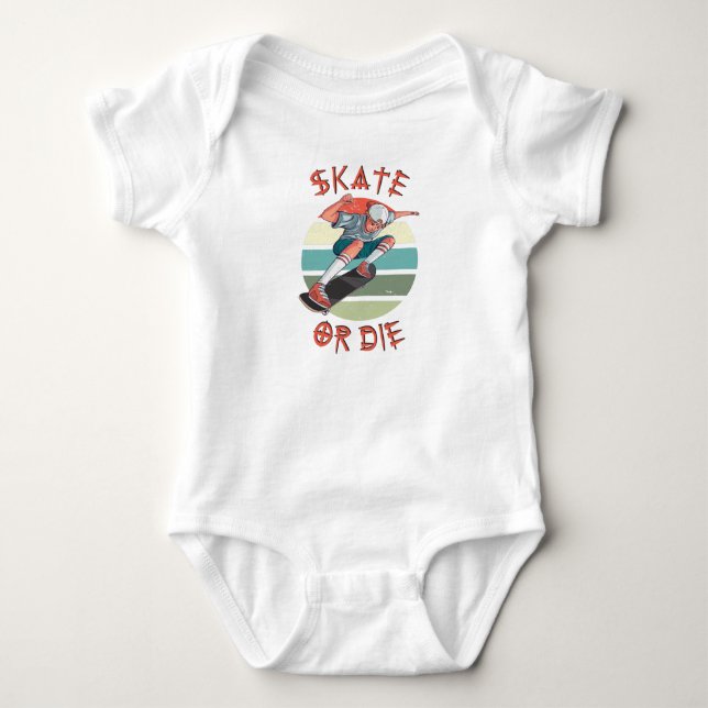 Body Para Bebé Patinar o morir Chico Skater (Anverso)