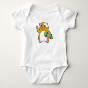 Body Para Bebé Patineta de esquí de Hamster