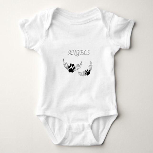 Body Para Bebé Patitas de mascotas angelicales (Anverso)