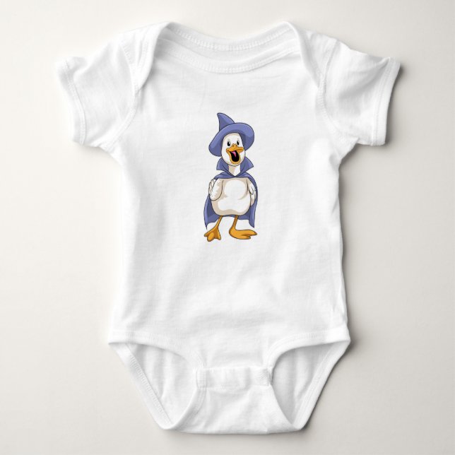 Body Para Bebé Pato como bruja con Gorra (Anverso)