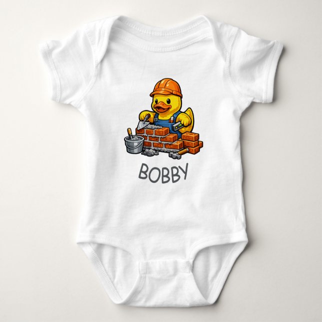Body Para Bebé Pato de goma Albañil (Anverso)