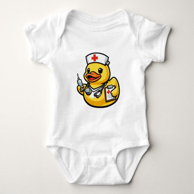 Body Para Bebé Pato de Goma Enfermero (Anverso)