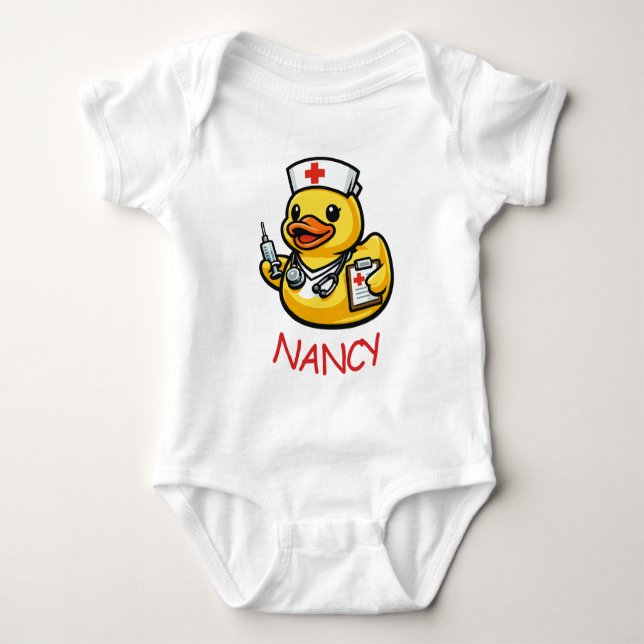 Body Para Bebé Pato de Goma Enfermero (Anverso)