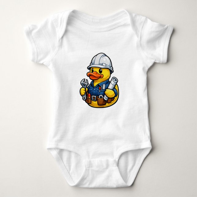 Body Para Bebé Pato de goma ingeniero (Anverso)
