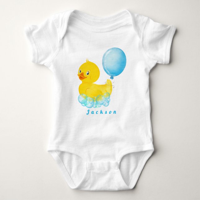 Body Para Bebé Pato de goma Niño Cumpleaños Primero Camiseta Bebé (Anverso)