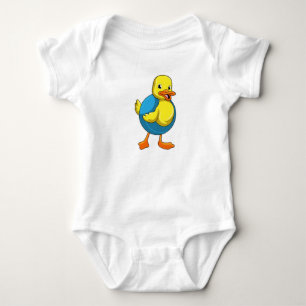 Body Para Bebé Pato en Natación con anillo de natación