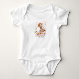 Body Para Bebé Pato Patito Bebé Feliz Dulce con Flores 