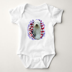 Body Para Bebé Patriota de Sheepdog inglesa viejo