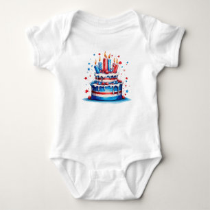 BODY PARA BEBÉ PATRIÓTICO CAMPO DE CUMPLEAÑOS AZUL BLANCO Y AMERI