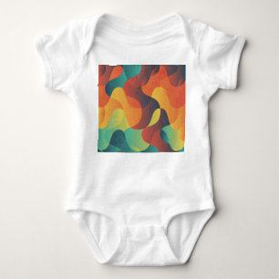 Body Para Bebé Patrón abstracto de ondas de cosecha coloridas