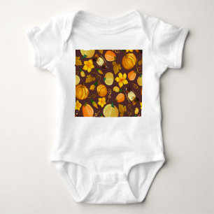 Body Para Bebé Patrón acuarela de otoño de la cosecha de calabaza
