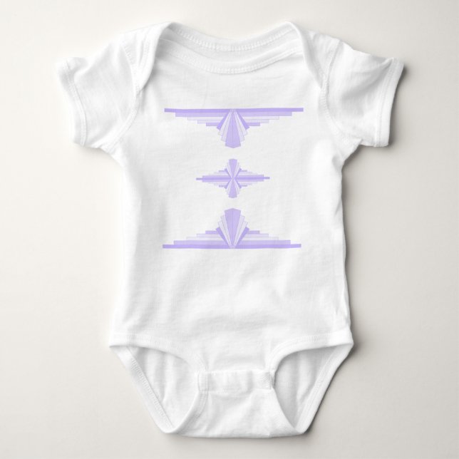 Body Para Bebé Patrón Art Deco en Lilac (Anverso)