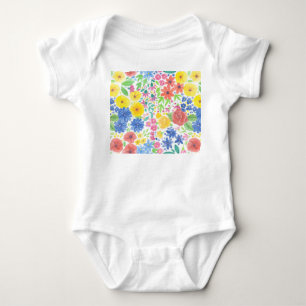 Body Para Bebé Patrón de acuarela floral
