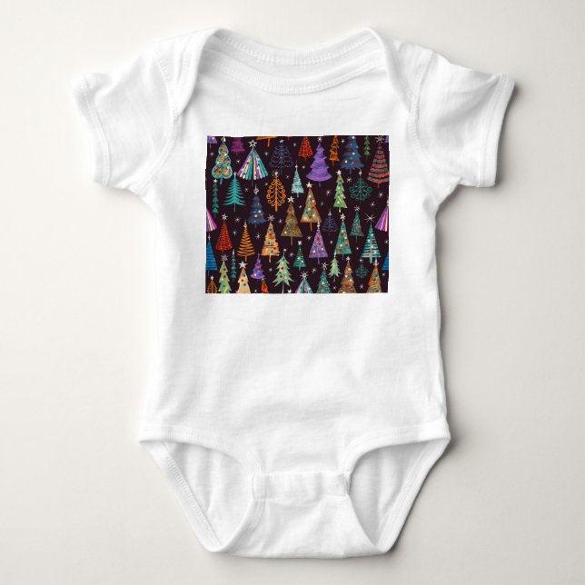 Body Para Bebé Patrón de Año Nuevo de Navidades festivos (Anverso)