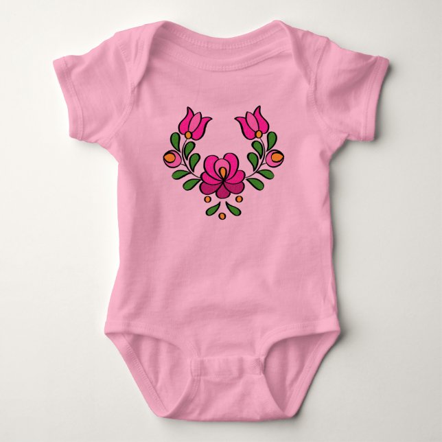 Body Para Bebé Patrón de bordado húngaro, Matyo (Anverso)