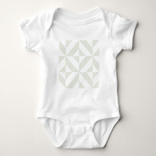Body Para Bebé Patrón de cubo de deco geométrico pálido gris (Anverso)