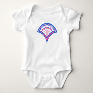 Body Para Bebé patrón de damasco floral azul