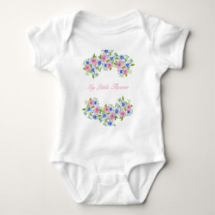Body Para Bebé Patrón de decoración de acuarela floral elegante